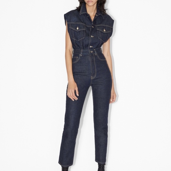 Alaïa Denim Top Bodysuit Sz M US 6 FR 38 New - Picture 1 of 16